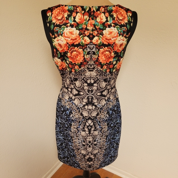 Boston Proper floral and paisley print sleeveless sheath dress. - Picture 6 of 6